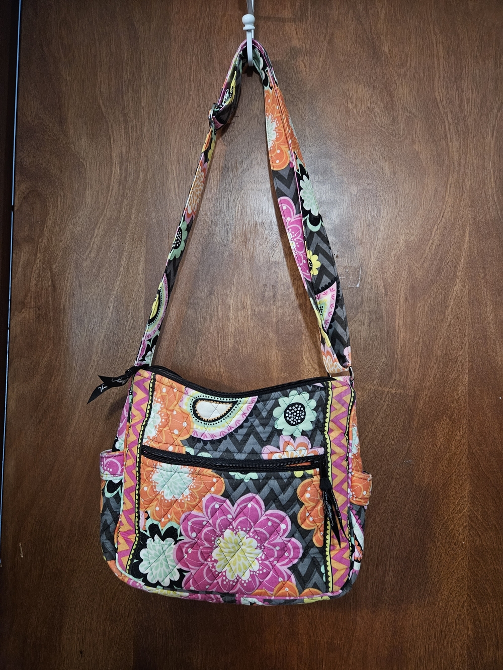 Vera Bradley Floral Quilted Crossbody Bag - Pink & Orange